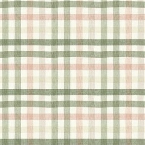 Small Colorful Gingham Check in Pink and Green - Cheerful, Spring Cottage Core 