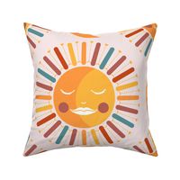 big// 70s sun and moon with rays and hearts Circus Yellow