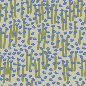 Modern, Blue Desert Flora Pattern by martibetz