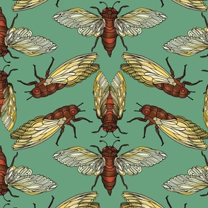 17 Year Cicadas (Green large scale)