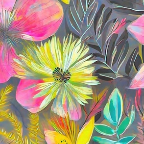pastel watercolor flowers XL