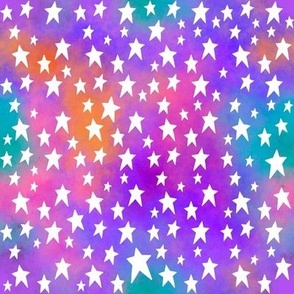 White Stars on Watercolor