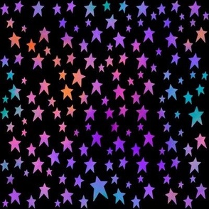 Watercolor Stars on Black