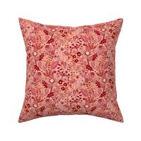 boho florals coral-red tiny small scale