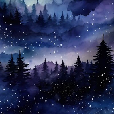Smaller Magical Night Forest Starry Skies
