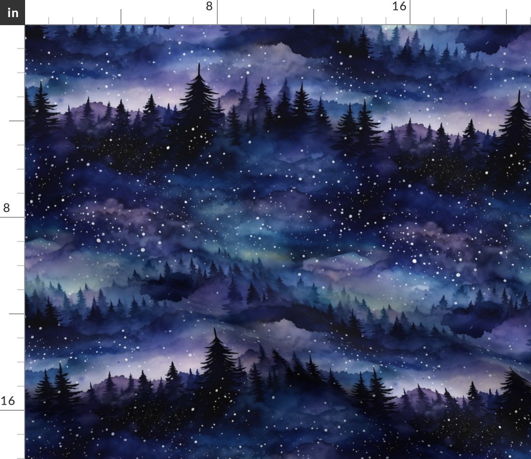 Smaller Magical Night Forest Starry Skies