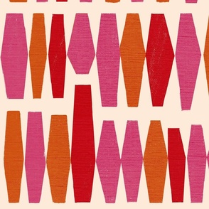 Shapes of Color: Modern Minimalism in Pink-Red-Orange - large scale