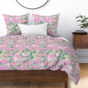 
Lilly’s Palm Harbor Toile – Azalea Pink  Wallpaper – New 
