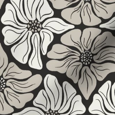 Ebony Bloom Abstract Art Nouveau - M