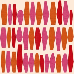 Shapes of Color: Modern Minimalism in Pink-Red-Orange - medium scale
