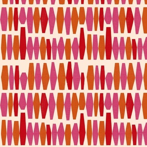 Shapes of Color: Modern Minimalism in Pink-Red-Orange - small scale