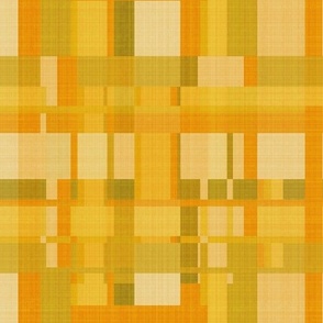 Medium Scale // Woven Patchwork Grid in Retro Harvest Gold, Avocado Green, Orange and Mustard Yellow