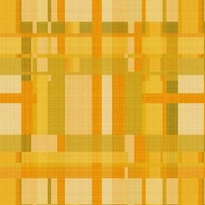 Smaller Scale // Woven Patchwork Grid in Retro Harvest Gold, Avocado Green, Orange and Mustard Yellow
