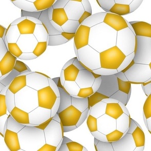gold white soccer balls pattern - darker gold