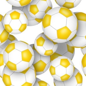 gold white soccer balls pattern - lighter gold