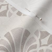 Textured & Tonal French Motifs Medium Scale - Taupe, Cream