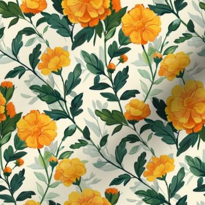 Small Scale Orange Marigold Flowers