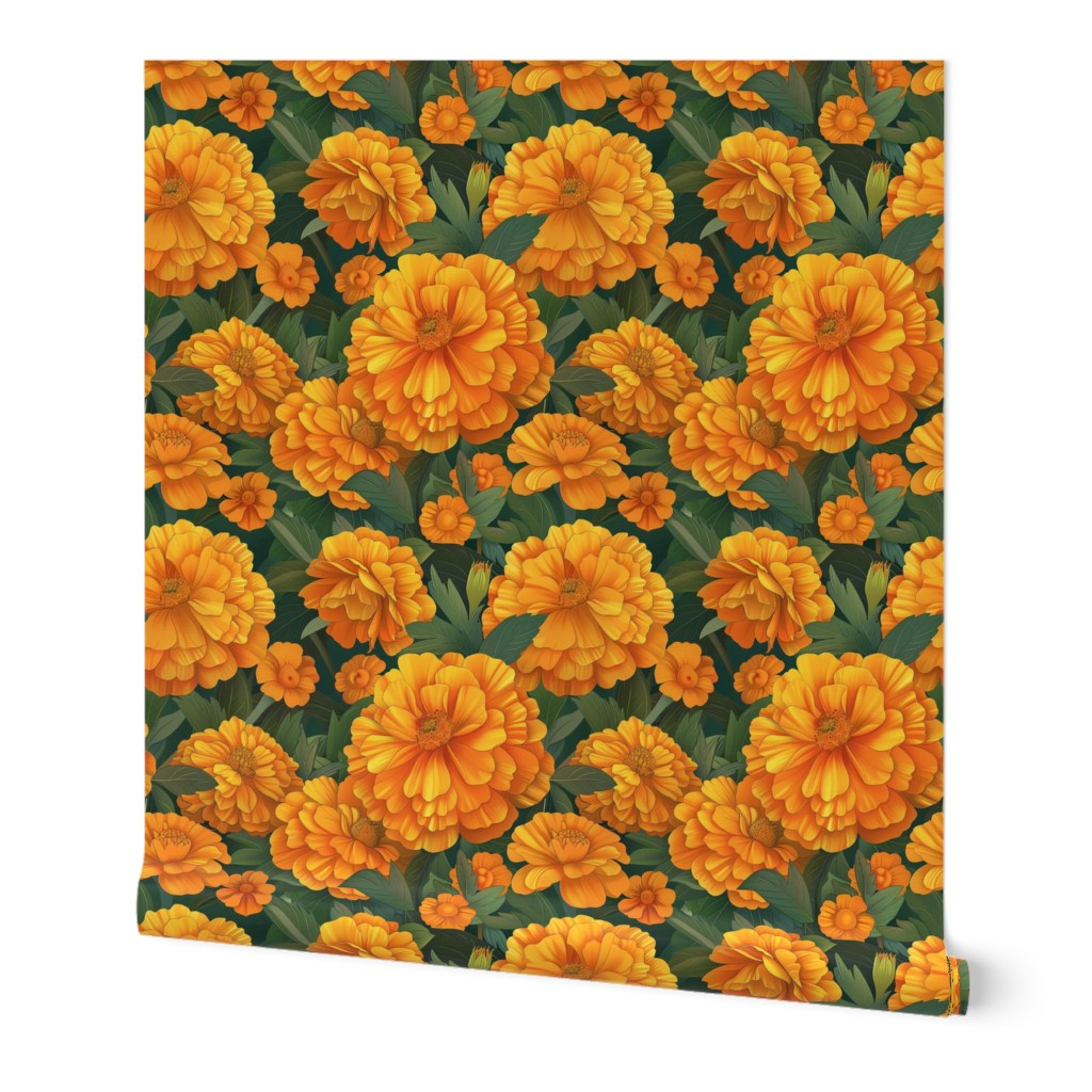 Medium Scale Marigold Flower Garden