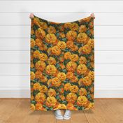 Large Scale Blooming Marigold Flowers