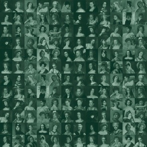 Painted Ladies - [S] Green Shades Mosaic - Portraits of Women - Fine Art History - Elegant Novelty