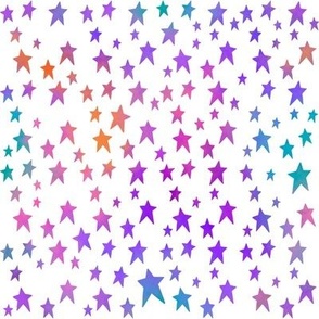 Watercolor Stars on White