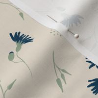 Botanical floral meadow cottage core // petite tossed //  green blue