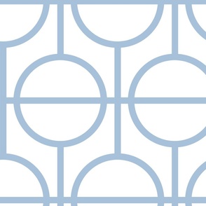 Circles / lattice / modern / light  blue / white / large scale