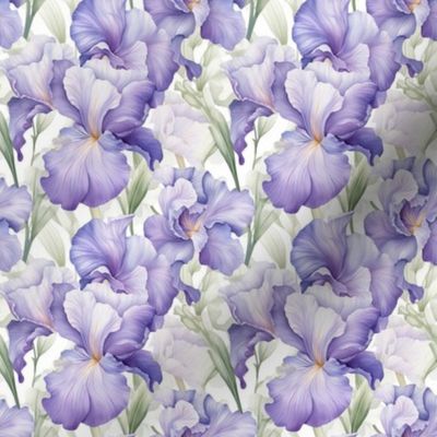Smaller Scale Watercolor Iris Flowers