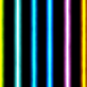Rainbow Neon Light Stripes- black