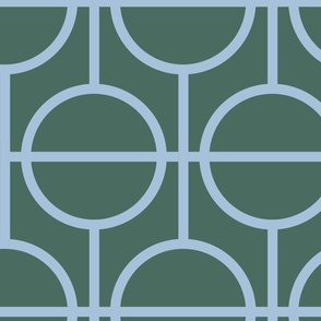 Circles / lattice / modern / light blue / pine / large scale