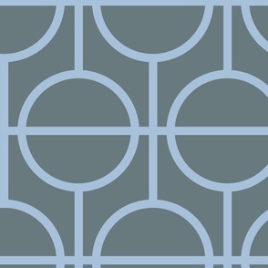 Circles / lattice / modern / light blue  / slate / large scale