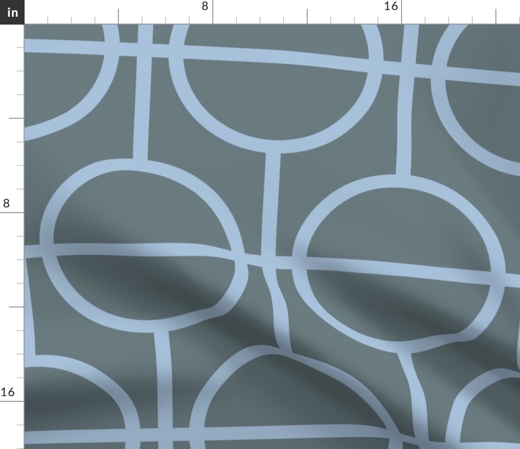 Circles / lattice / modern / light blue  / slate / large scale