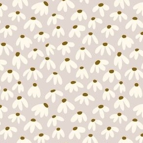 Mini Micro retro daisy floral on neutral tan
