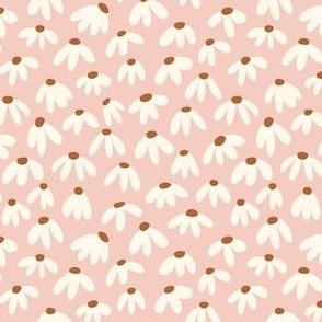 Mini Micro retro daisy floral on blush