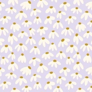 Mini Micro retro daisy floral on lilac