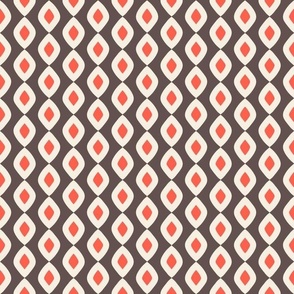 Geometric Pattern in Brown, Orange & Cream - Large