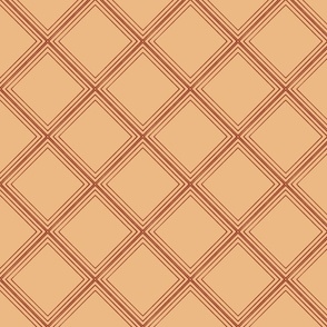 Neutral Tan & Brown Diamond Pattern