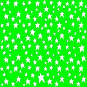 White Stars on Lime Green