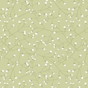 Baby's Breath Toss: Light Olive & White Small Floral
