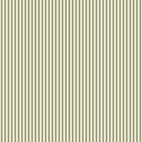Beefy Pinstripe: Olive Green & Off White Thin Stripe, Small Candy Stripe