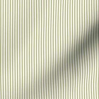 Beefy Pinstripe: Olive Green & Cream Thin Stripe, Small Candy Stripe