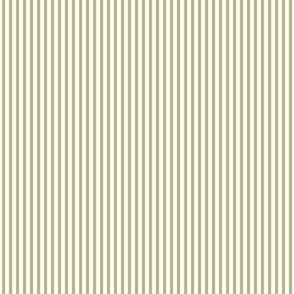 Beefy Pinstripe: Olive Green & Cream Thin Stripe, Small Candy Stripe