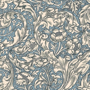 BACHELORS BUTTON (Traditional Arts and Crafts Style) IN BAINBRIDGE BLUE - WILLIAM MORRIS