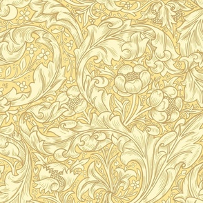 BACHELORS BUTTON (Traditional Arts and Crafts Style) IN LEMONY - WILLIAM MORRIS