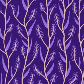 linear grasses in violet purple and tan, (l) 