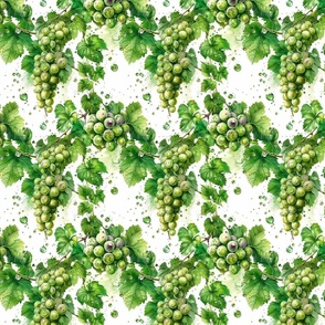 Cascading Green Grapes Vineyard Design Pattern