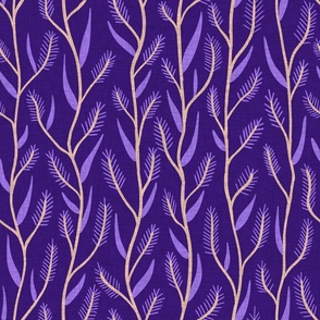 linear grasses in violet purple and tan, (m) 