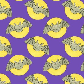 Halloween bat on purple background