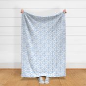 Small scale soft blue French country-blue on white