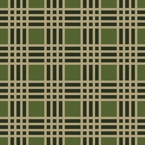 Plaid tone on tone green with khaki